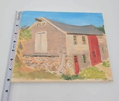 Original Signed Bruce Foreman Oil Painting Jamestown RI Barn Landscape Canvas