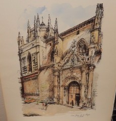 SAN JUAN DE LOS REYES TOLEDO ORIGINAL WATERCOLOR STREET SCENE PAINTING