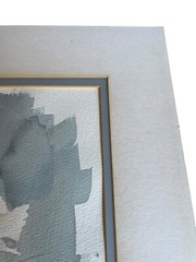 Vtg Original Watercolor Painting White Peony Vase Singed SNCORTT ‘87 19.5”x15.5”
