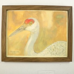 Lisa Chuan-Lee Cheng Watercolor Painting Original Signed Niles Sandhill Crane