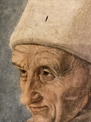 Vintage Fresco Art Repro Painting Filippo Lippi Old Man Portrait Firenze Italy