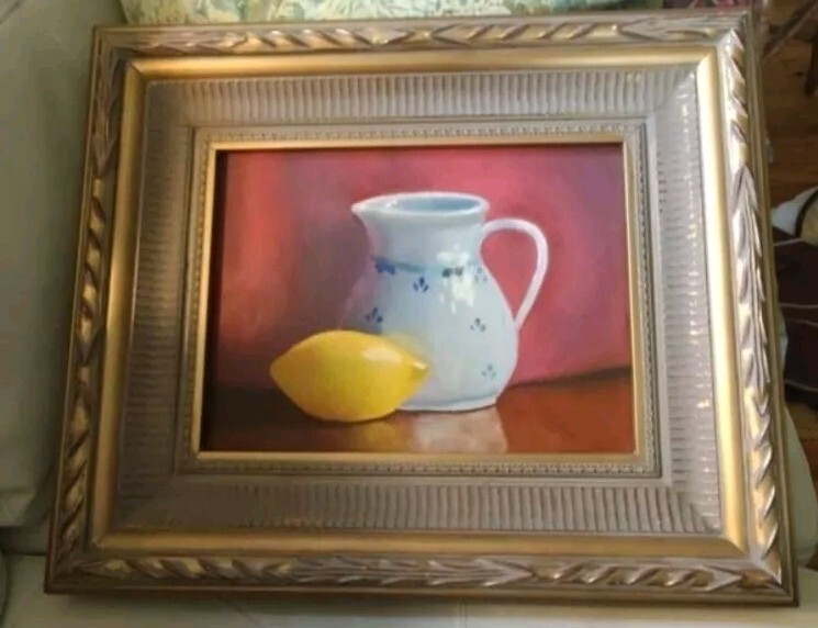 Vintage Still Life Oil Painting, Framed, Unsigned