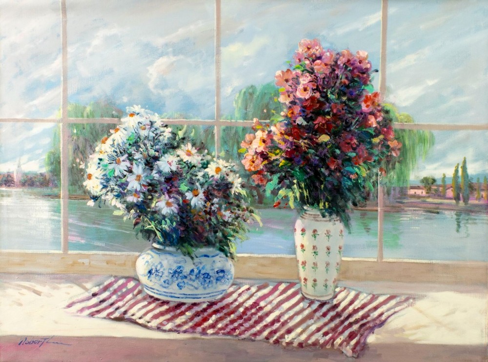 Robert Lui (Vietnam,NY,b 1951) oil painting 137242