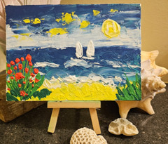 Original 3D Impasto Coastal Landscape Acrylic Painting Beautiful Gift Idea