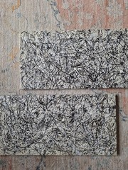Original Abstract Action Painting jackson pollock style Set Of Two 12×24