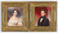 Alois Anreiter (1803-1882) „Viennese married couple“ two miniatures, 1837 (m)