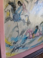 ORIGINAL SIGNED & DATED 1977 PAINTING BY ETTORE „TED“ DEGRAZIA ~CAROUSEL SCENE~