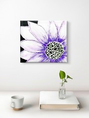 Original Purple Daisy Painting 12×12 Mosaic Flower 3D Textured Abstract Art Deco