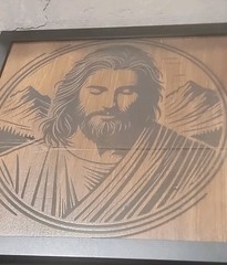 Christian Wall Art- Jesus Christ Praying To The Father (Wood Burn)