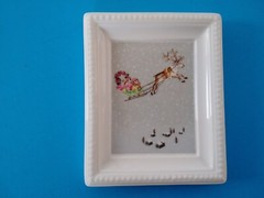 Villeroy Boch Galerie Bone China Miniature Picture West Germany Sleigh Reindeer