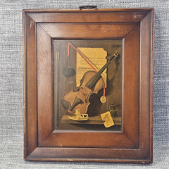Vintage Franklin H. Redelius Still Print Lithograph Board 11″x12″ Wood Frame