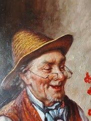 „The Gardener“ by Henri AFTER Hermann Kern (1838 – 1912) 36×24 Orig. Oil/Canvas