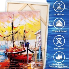 Elegant 2-Pack 24×36 Inch Primed Cotton Stretched Canvas for Every Artist