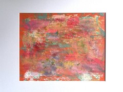 Painting Original Abstract Art Matted 11×14 Colorful Modern Acrylic Jimarieart