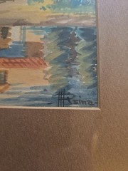Impressionist Mexican City Church Oil Painting Signed Manuel Reina Framed 9″x 6″