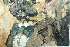 6×6″ Original Oil Painting – Impressionist Semi-Abstract – Pug Dog #W4500