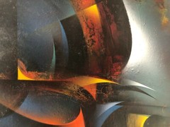MID CENTURY „SHADOW IN FLIGHT“ LEONARDO NIERMAN SIGNED ORIGINAL PAINTING