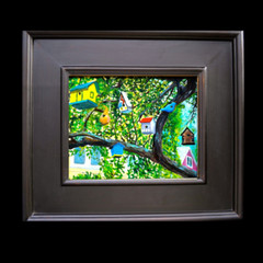 Love Bird Houses Original Oil Painting from Kensington, Maryland