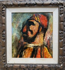Unsigned Painting, Att. Moshe Castel Judaica Sephardic Rabbi Painting c. 1955