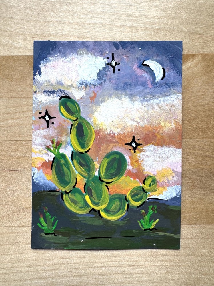 ACEO Original Hand Painted „High Desert Soul“ Acrylic Art Print Card 2.5″ x 3.5″