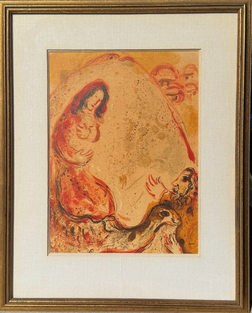 BEAUTIFUL MARC CHAGALL LITHOGRAPH – „Rachel Hides Her Father’s Household Gods“