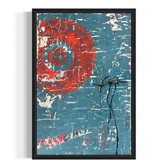 Original Framed Mixed Media Modern Art Collage Painting 12×18 „Iatromathematics“