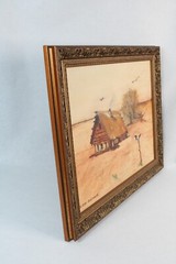 Vintage Homestead Cottage Oil Painting Signed M. Wianecki 15.09.90