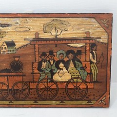 Vintage Primative Folk Art Painting Plank 6×12 (possible Pennsylvania Dutch kit)