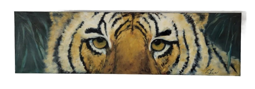 original tiger painting by Sedona artist Linda Lee 16″ x 58″ unframed