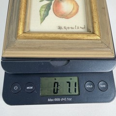 Peach And Butterfly Painting Framed 6”x7” By D. Gawland