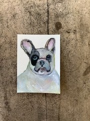 ACEO By Kenna Original Painting Pet Dog French Bulldog 2.5” X 3.5” Signed ÀTC