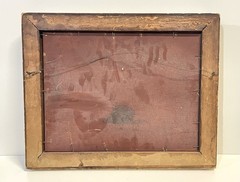 Antique 19th Century Painting On Board Signed Framed