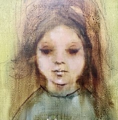 Early Original Donna Howell-Sickles Painting Portrait of Girl 1972 Texas Vintage