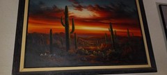 Original B. Duggan Southwest Desert Scape Oil On Canvas Painting Signed Large