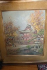 Early Fukutaro Terauchi (1891-1964) 17×20″ Japanese Oil Canvas Painting Original