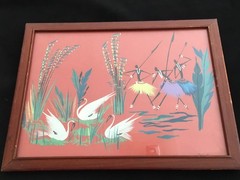 1950’s African Tribal Abstract Folk Art Belgian Congo Gouache Painting On Paper