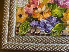 Small Gloria Ester „Basketful Of Spring“ Acrylic Painting – Signed/Framed P10