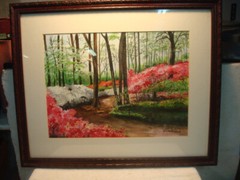 Original watercolor painting. Signed. Woods. Landscape. Stella broding ?