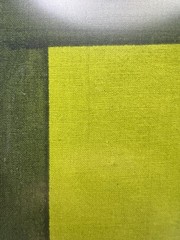 Vintage Mid-Century Modern Abstract Art Pair Hand-Painted on Fabric Framed