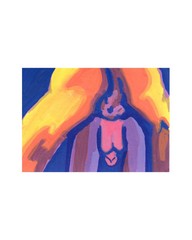 ACEO ORIGINAL Abstract Painting – Nude Male Form Gay Art #67 – Signed by Gwyllz