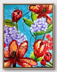 Floral Colorful Original 8×10 Canvas Fine Art Original Artwork Painting Signed