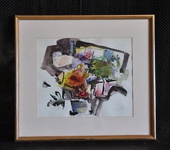 IRENA D. GRIEZE (JONYNAS) 1931– ABSTRACT WATERCOLOR & INK PAINTING – LITHUANIA