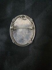 HandPainted Portrait Brooch & Pendant 800 Silver Renassiance Blond Lady Italy
