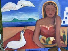 “ Island Lady “Original Oil Painting LARGE 28”x22”On Canvas Handmade