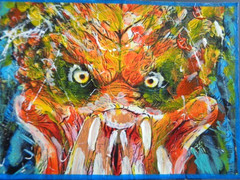ATC ACEO Sci-Fi PREDATOR Abstract Art