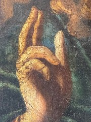 RARE 17th ITALIAN SCHOOL – OIL CANVAS PAINTING – SALVATOR MUNDI