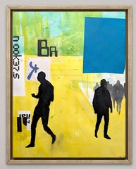 Original Painting. Mixed Media Collage on 11×14 Art Paper. ‚Transit Fragments‘