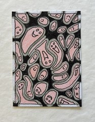 ACEO Original – Mini Art Titled ‘Ghosts At Play!’ 2.5X3.5” -By Lyn’et