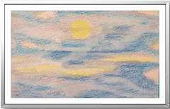 BACH Sun Sky Small 3×5 Original Signed Modern Contemporary Watercolor Painting