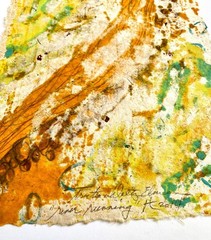 River Running Original Art Encaustic Wax Abstract Landscape Painting 13×9.5in